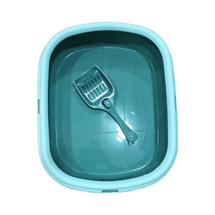 Green Cat Litter Tray with Spade