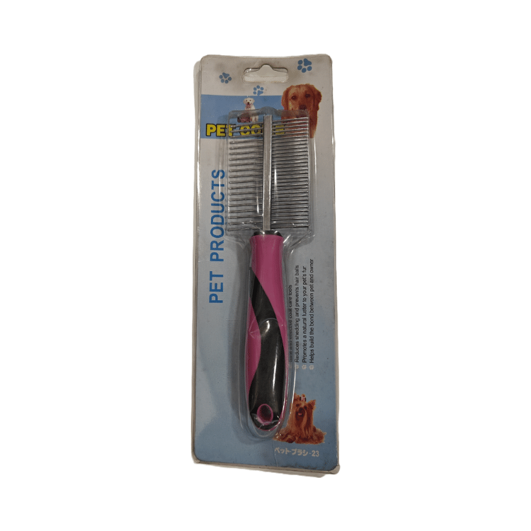 Pink Pet Comb for Cat/Dog - Double Sided