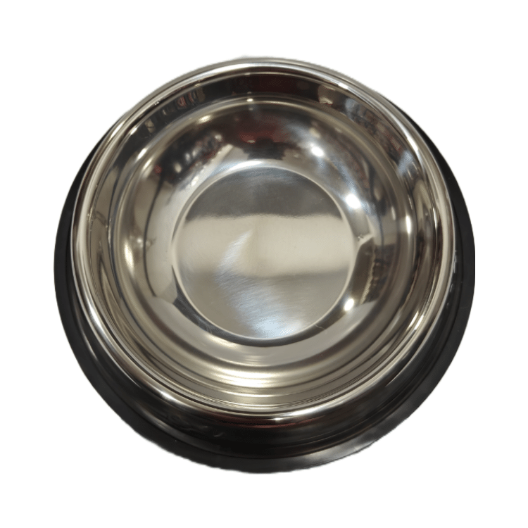Premium Metallic Pet Food Bowl (Medium Size) Silver